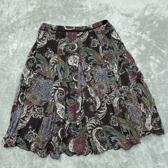 Christopher & Banks Paisley Pleated Skirt M Polyester Multicolor 0808 - Picture 2 of 10